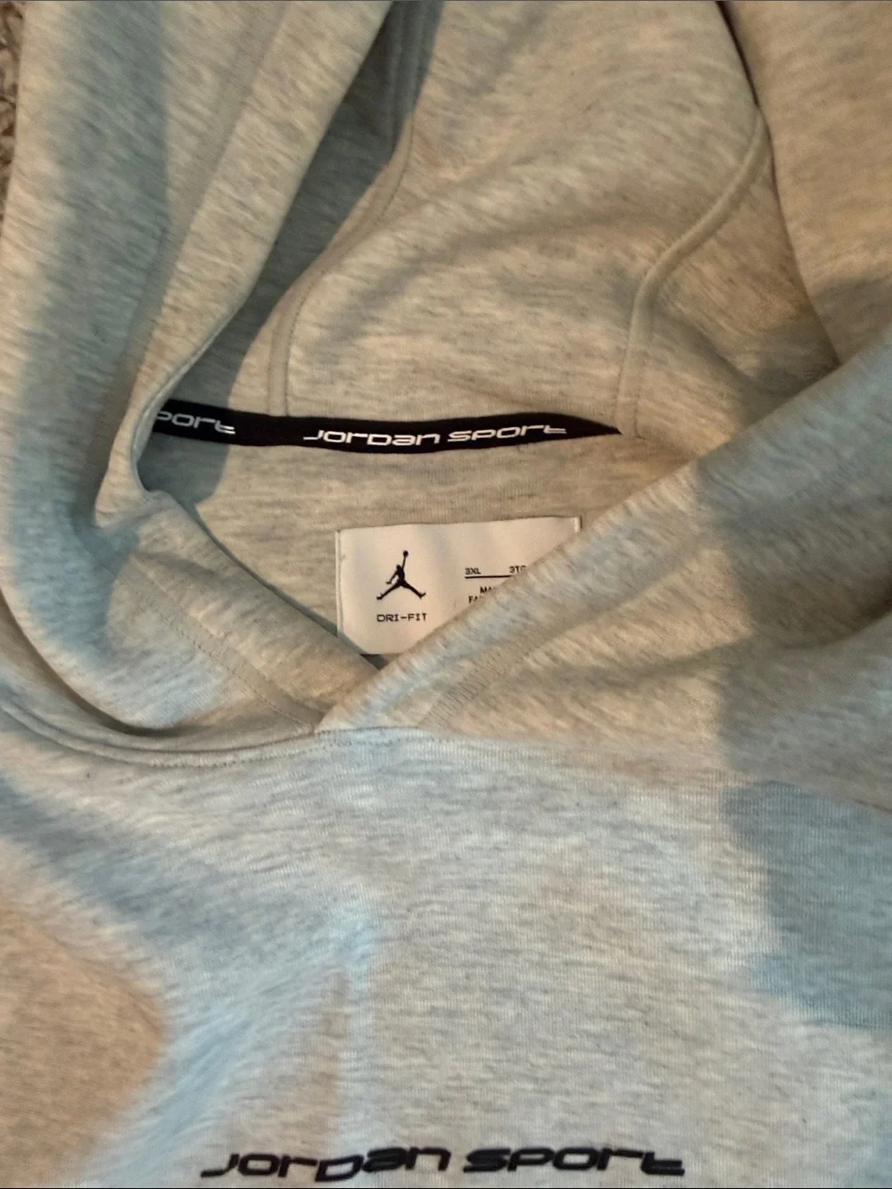 Jordan Light Gray Pullover Hoodie with Subtle Logo